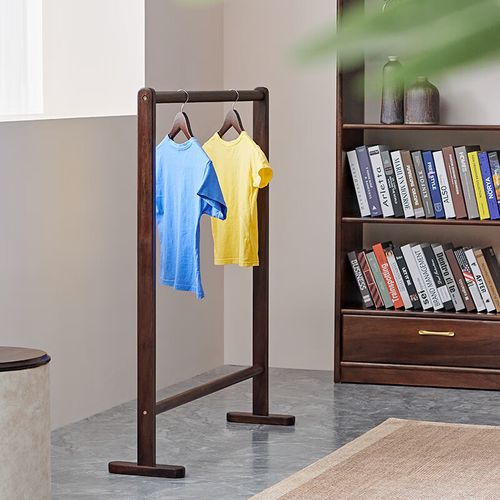 mexueer定制黑胡桃木衣帽架落地全實木家具兒童子掛衣架落地立式寵物